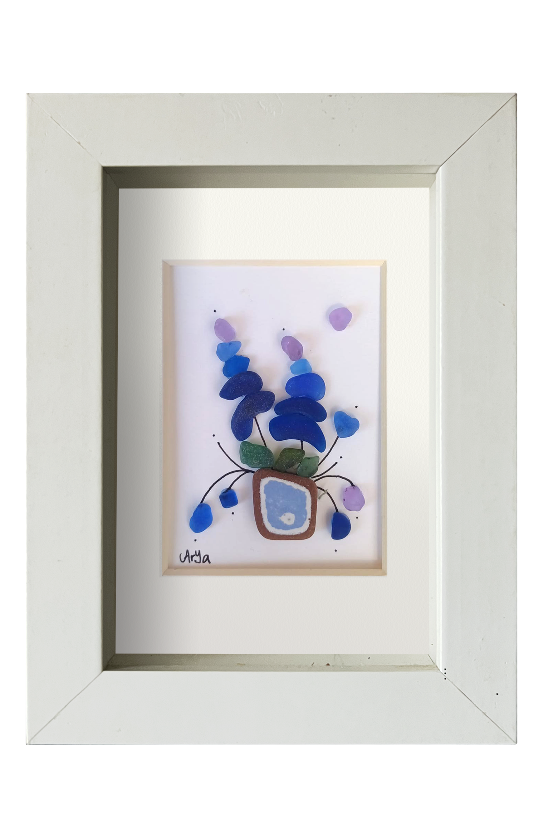 Maceta de flores lilas