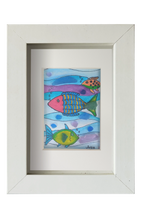 Colorido cuadro con dibujos de peces tropicales