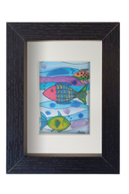 Colorido cuadro con dibujos de peces tropicales