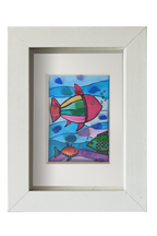 Colorido cuadro con dibujos de peces tropicales