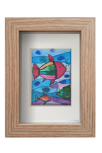 Colorido cuadro con dibujos de peces tropicales