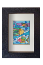 Colorido cuadro con dibujos de peces tropicales